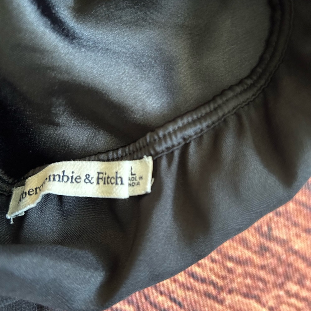 ABERCROMBIE & FITCH Black Silk Bodysuit Size Large - Picture 7 of 10